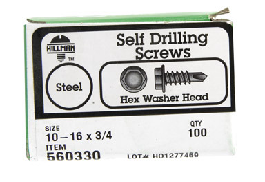 Hillman No. 10-16  S X 3/4 in. L Hex Washer Head Self- Drilling Screws 100  1 pk