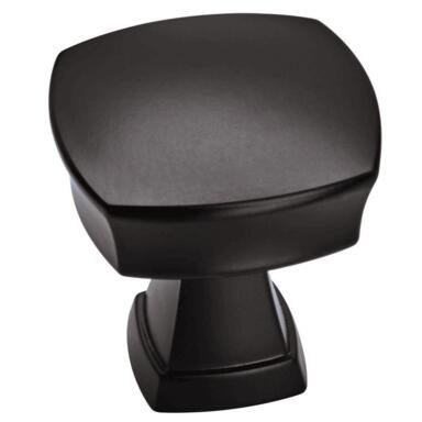 KNOB 1-1/4"SQR MTBLK 1PK
