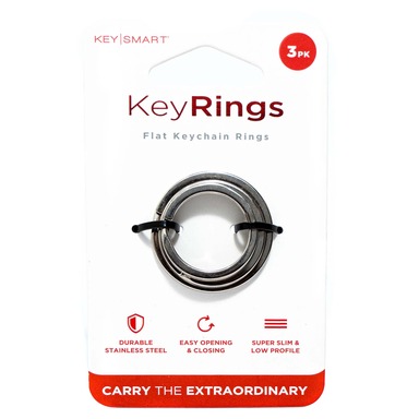 KEY RING SS SLVR 3PK