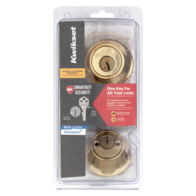 DBL CYLNDR DEADBOLT P-BR