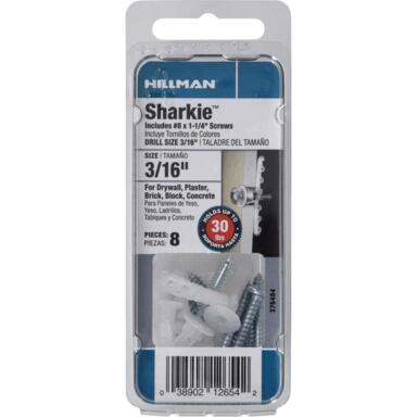 SCRW/ANCHR NYLN 3/16"8PK