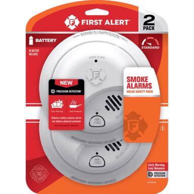 2PK 9V Battery Smoke Detector