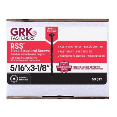 GRK RSS BLACK 5/16X3 1/8 EA