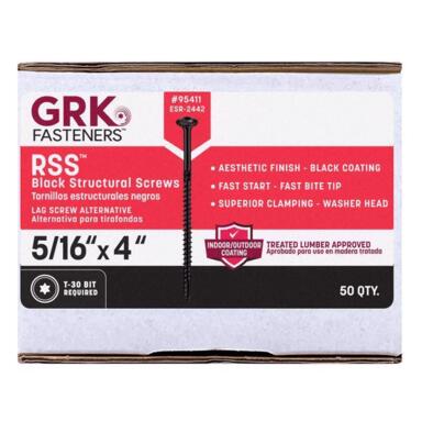 GRK RSS BLACK 5/16X4 EA