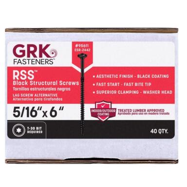GRK RSS BLACK 5/16X6 EA