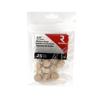 BTTN PLG RND BIRCH 1/2"