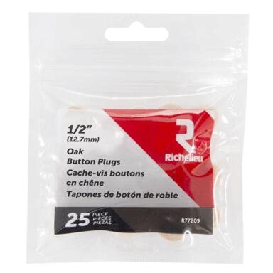 Bttn Plug Rnd 1/2" 25pk