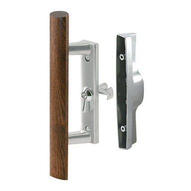 Prime-Line Wood Tone Steel Outdoor Sliding Glass Door Security Latch