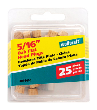 Wolfcraft Flat Oak Head Plug 5/16 in. D X 1/4 in. L 1 pk Natural