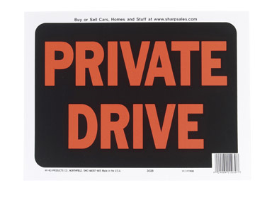 SIGN PRIVATE DRIVE PLAS