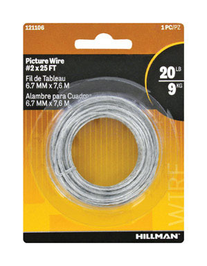 Hillman AnchorWire Steel-Plated Silver Braided Picture Wire 20 lb 1 pk