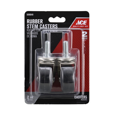 2" Rubber Caster Threaded Cd2