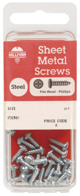 25Pk 4x3/8 Philip PH Metal Screw