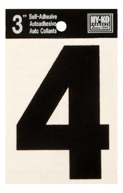 Number 4 Vinyl 3" Black