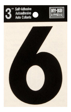 NUMBER 6 VINYL 3" BLACK