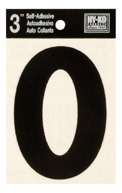 NUMBER 0 VINYL BLACK 3"H