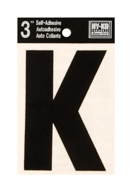 LETTER K VINYL 3"BLACK