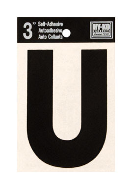 LETTER U VINYL 3"BLACK