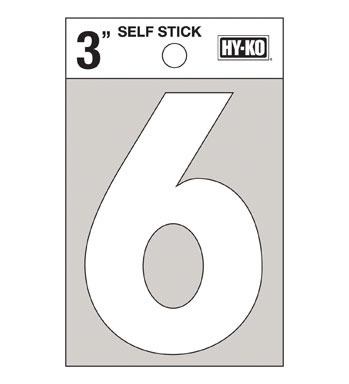 NUMBER 6 VINYL 3" WHITE