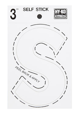 LETTER S VINYL 3" WHITE