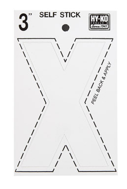 LETTER X VINYL 3" WHITE