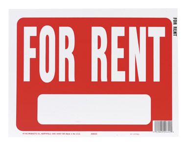 SIGN FOR RENT 9"X12"