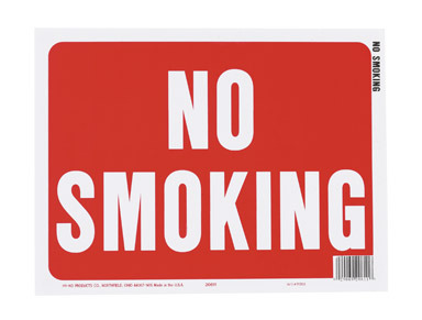 SIGN NO SMOKING 9"X12"