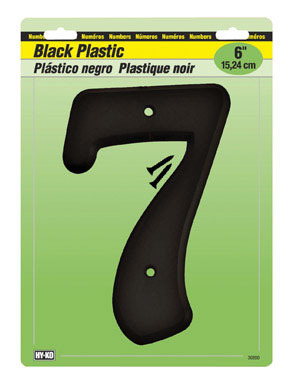 NUMBER 7 PLSTC 6"BLACK