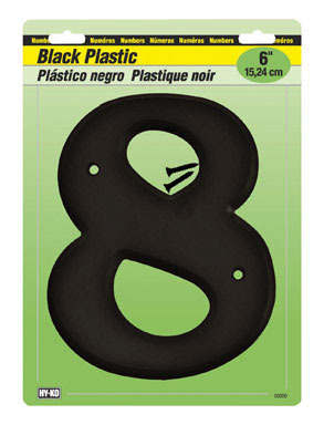 NUMBER 8 PLSTC 6"BLACK