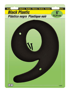 NUMBER 9 PLSTC 6"BLACK