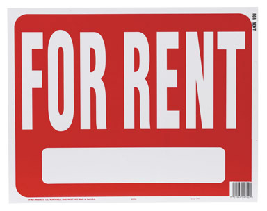 SIGN FOR RENT 15"X19"