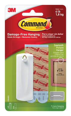 3M Command White Sawtooth Picture Hanger 4 lb 1 pk