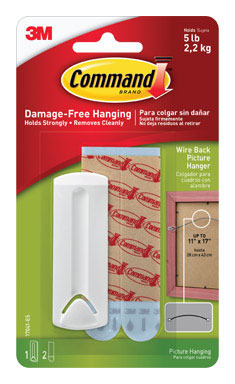 3M Command White Wire-Backed Picture Hanger 5 lb 1 pk