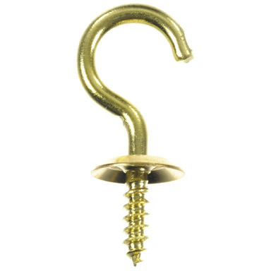 5pk 3/4" Solid Brass Cup Hook