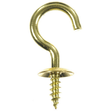 5pk 7/8" Solid Brass Cup Hook