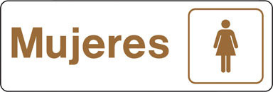 3"x9" Sign Mujeres