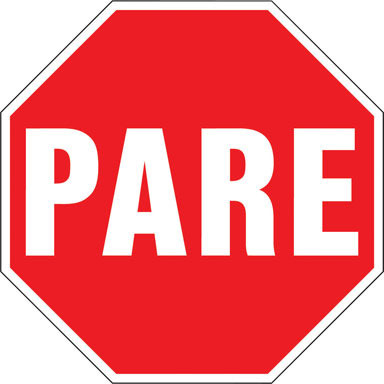 Sign Pare / Alto 18x18 Mtl