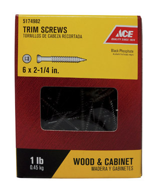 6 X 2-1/4 TRIM SCREWS SQ DR 1LB