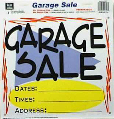 SIGN GARAGE SALE W/OVAL