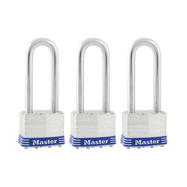 Master Lock 4-11/16 in. H X 1-3/4 in. W Laminated Steel Double Locking Padlock 3 pk Keyed Alike