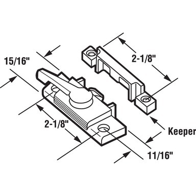 LOCK SASH CAM WHT 171915