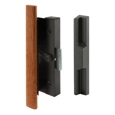 Prime-Line Wood Tone Steel Outdoor Door Handle Set