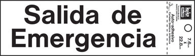 Sign Salida De Emergencia 3x9