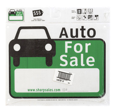 AUTO FOR SALE 12X13 SIGN