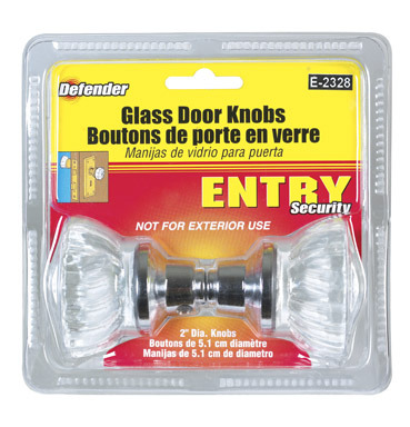 DOOR KNOBS GLASS 2"CHRM