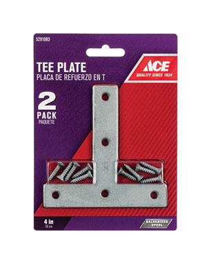 TEE PLATE 4"X4"GALV 2PK