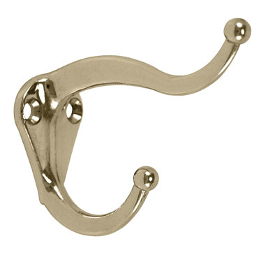 2pk Brass Coat/hat Hook