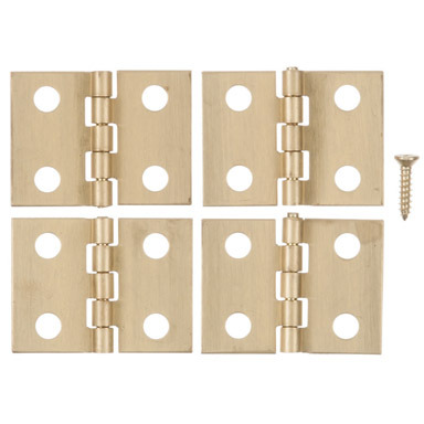 4pk 3/4"X1" Brass Broad Hinge