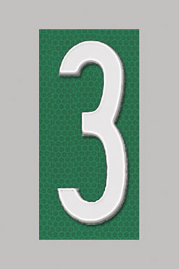 NUMBER "3" REFLECT 5"GRN