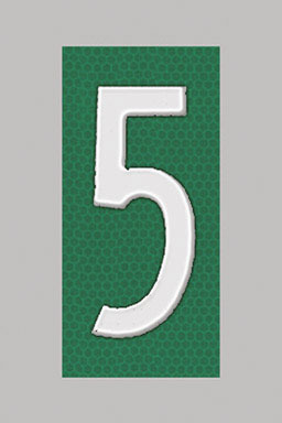 NUMBER "5" REFLECT 5"GRN